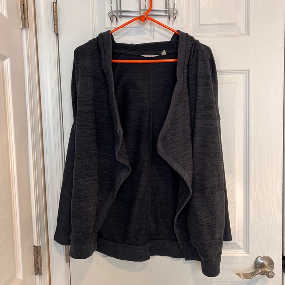 Athleta Sweaters - Athleta Blissful Wrap Hooded Cardigan Sweater Open Front Heather Charcoal Grey
